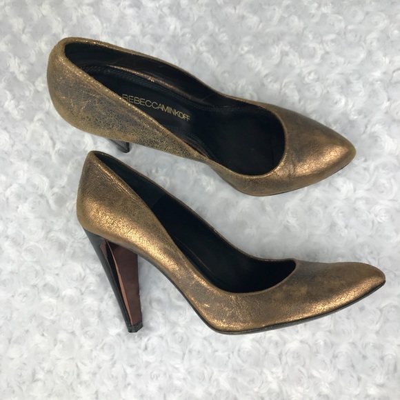 Rebecca Minkoff Shoes - Rebecca Minkoff Steady Pumps Crackle Copper Size 8